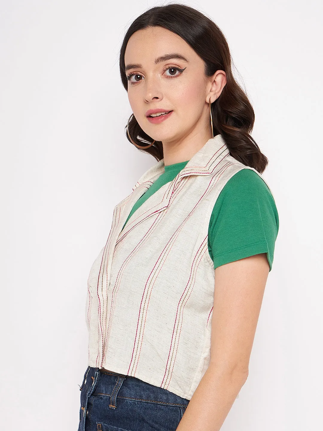 Madame Beige Lapel Collar Neck Shrug