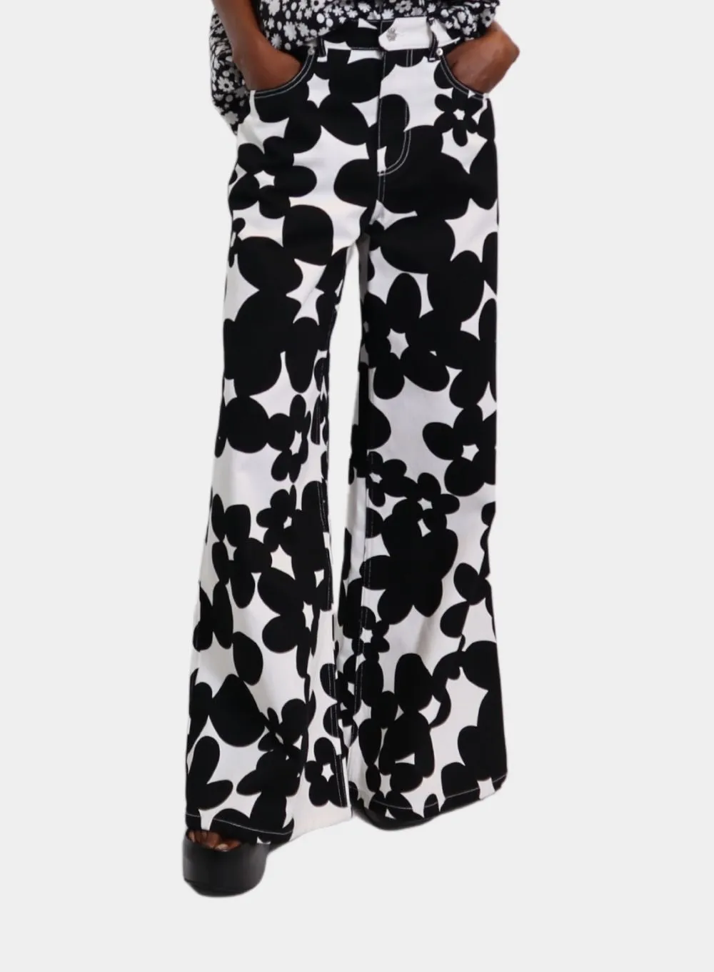 MARNI | Wide Leg Floral Trousers