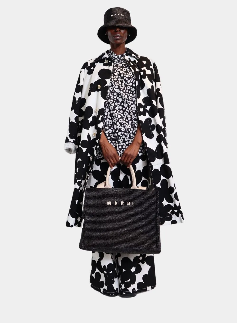 MARNI | Wide Leg Floral Trousers