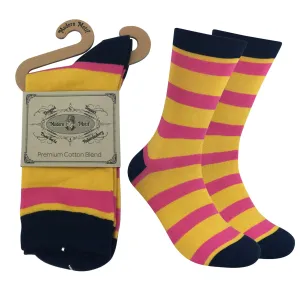 Mens Colorful Cotton Fun Casual Fashion Stripe Socks Collection-Single Pairs