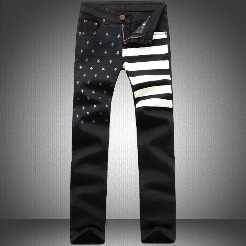 Men's Fashion Print Casual Jeans