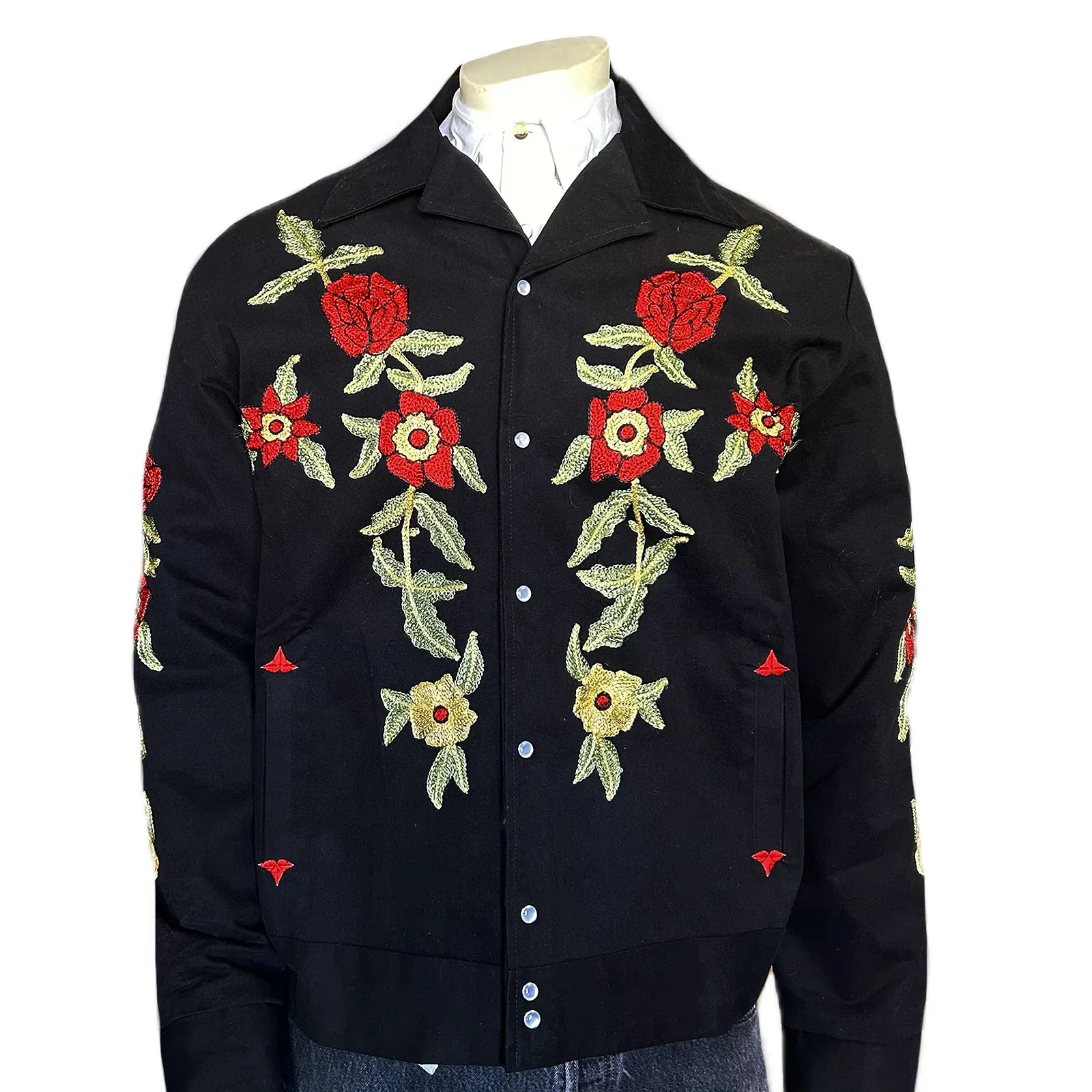 Men's Vintage Western Jacket Collection: Rockmount Bolero Fancy Floral Embroidery