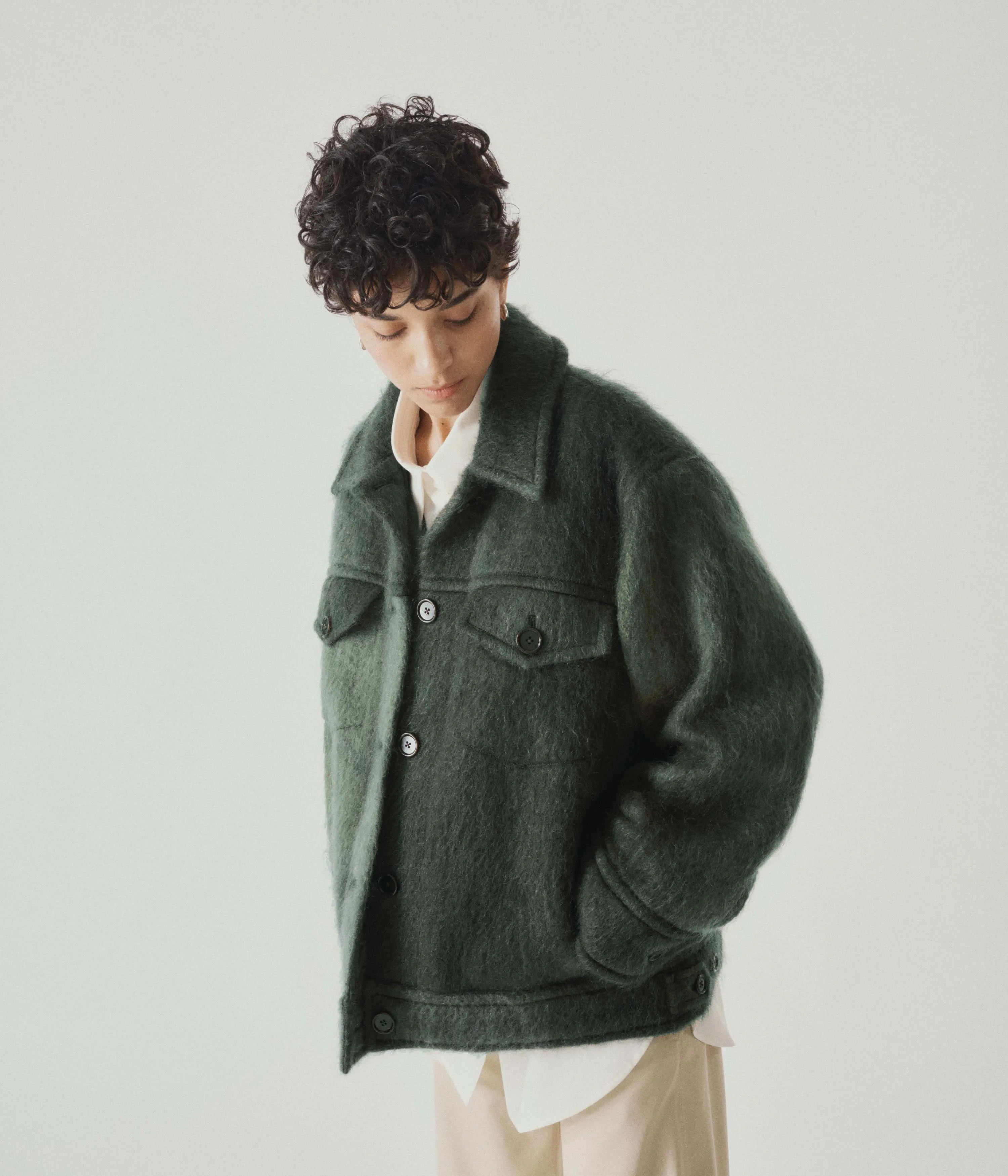 Mohair Blouson Coat in Cedar