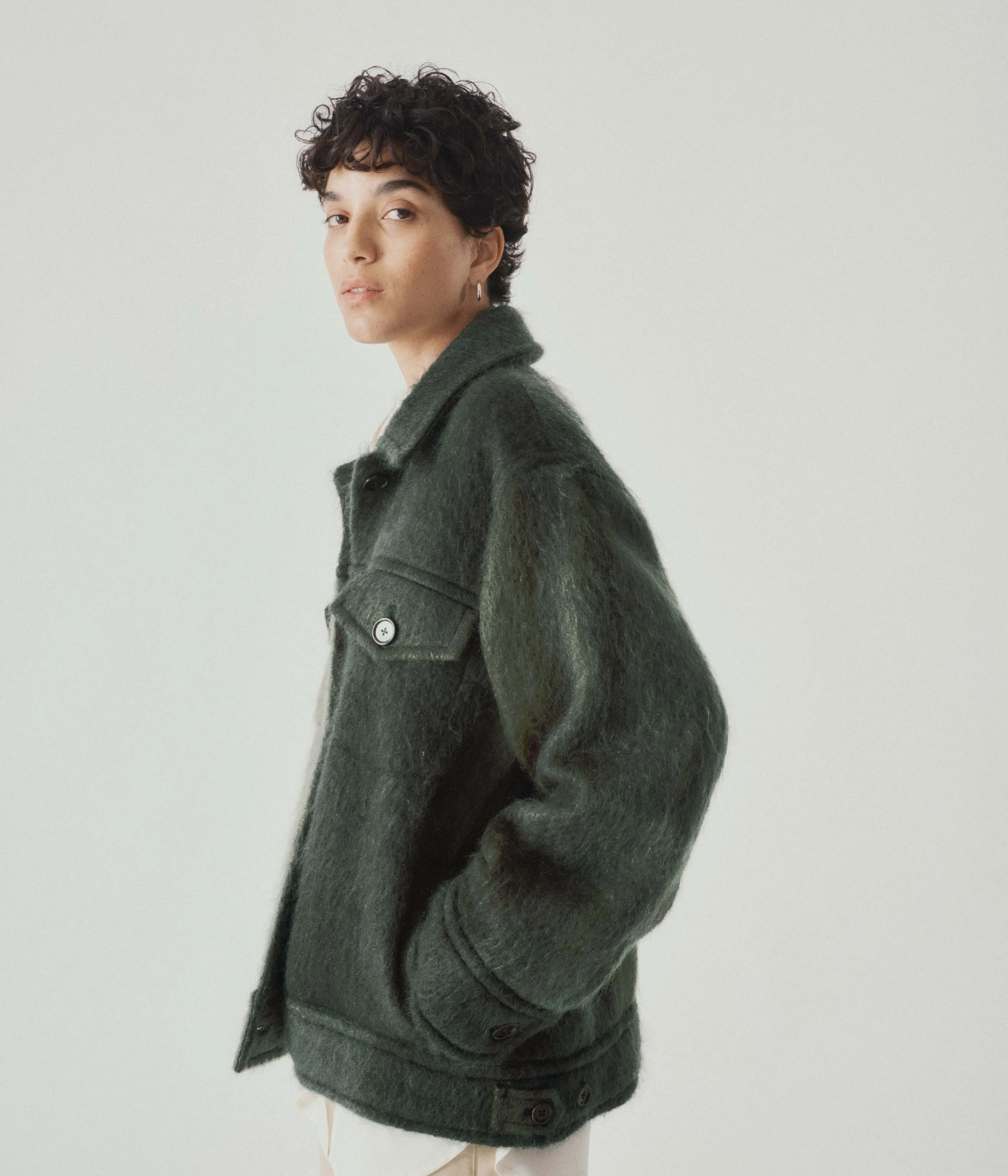 Mohair Blouson Coat in Cedar