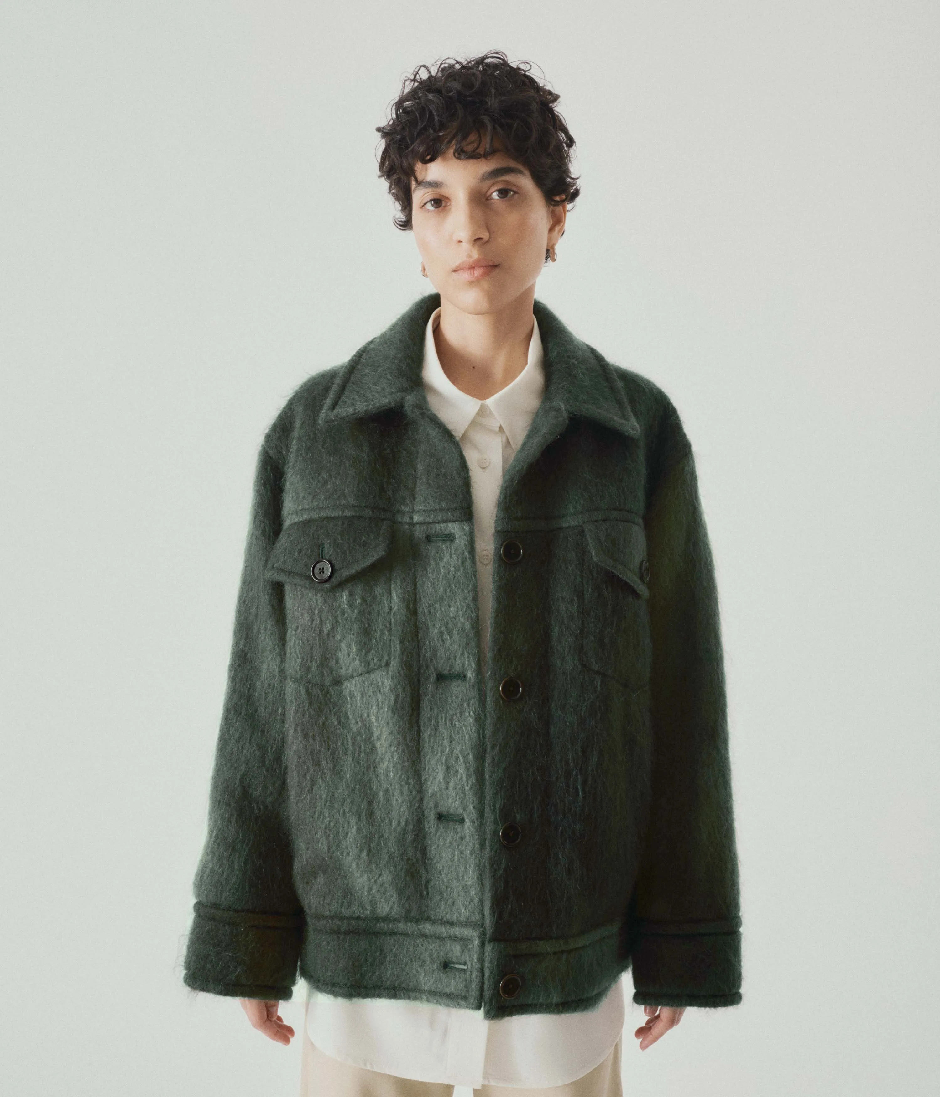 Mohair Blouson Coat in Cedar