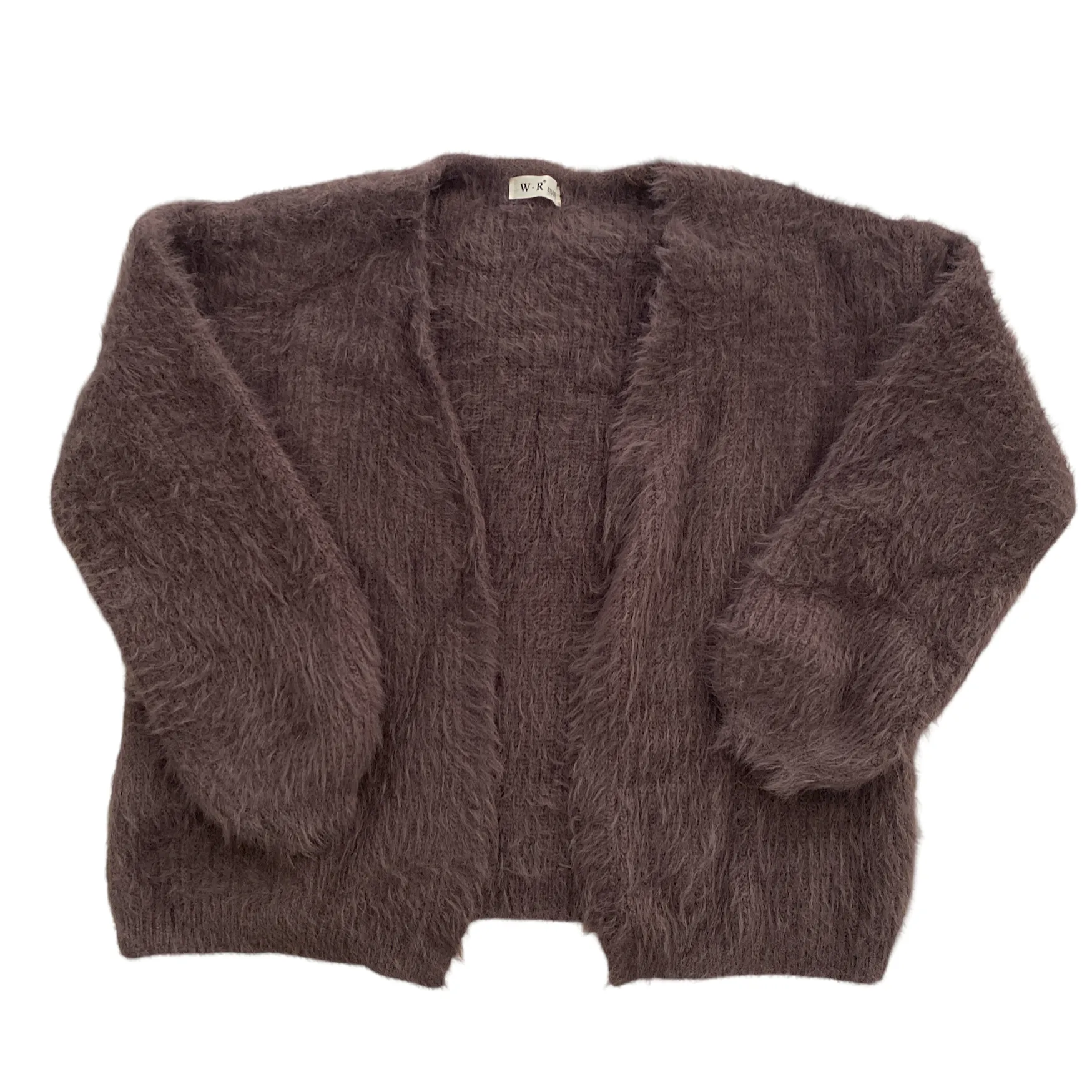 Mohair Knit Open Front Cardigan Sweater