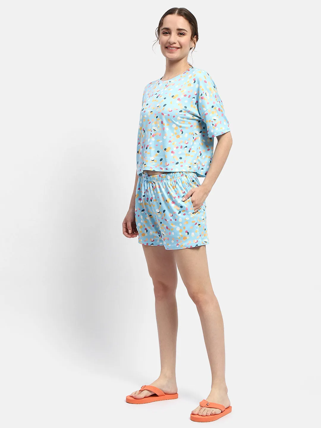 mSECRET Disney Print Blue two Piece Nightsuit