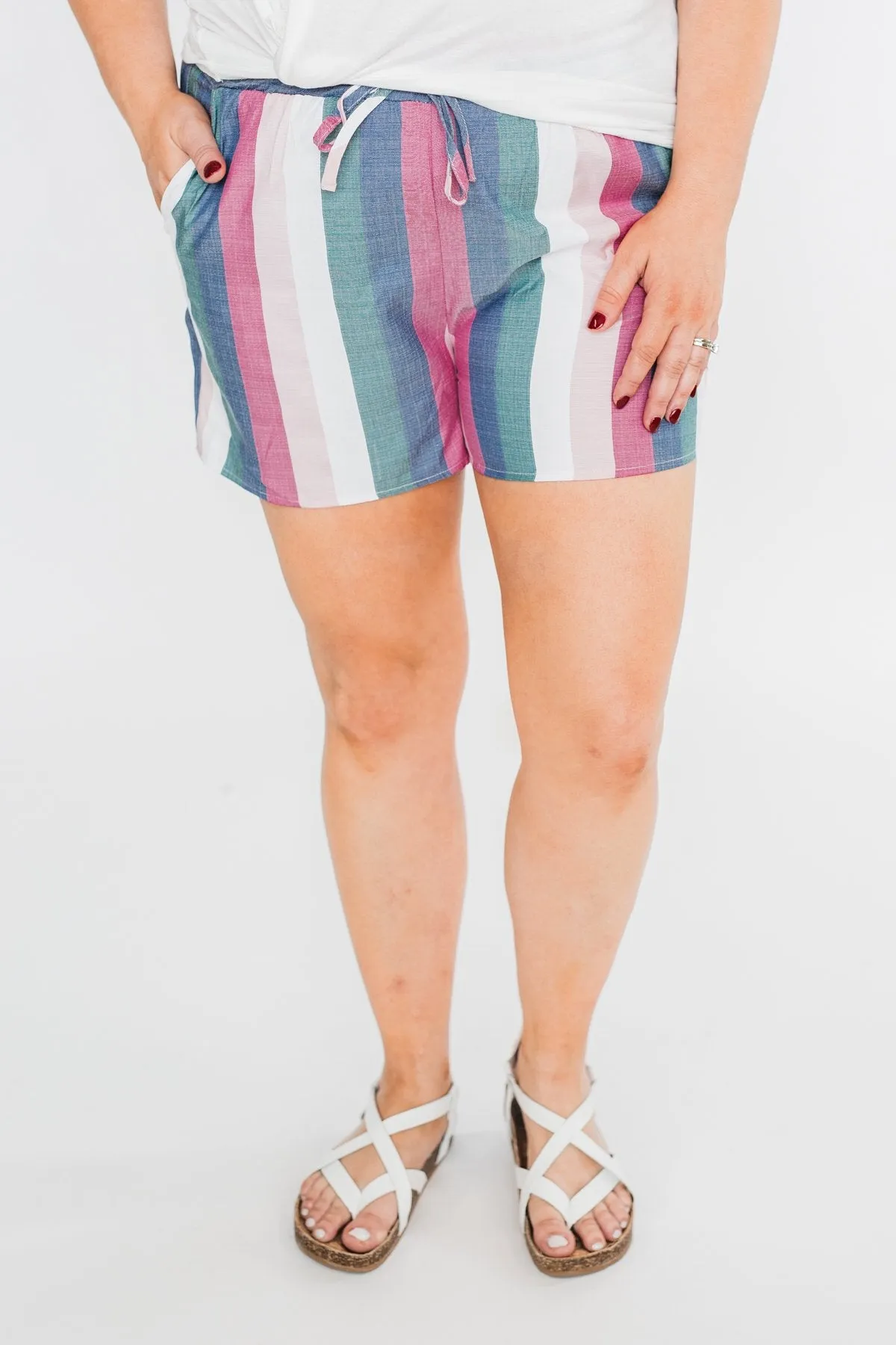 Multi Colored Fashion Shorts- Pink & Fuchsia