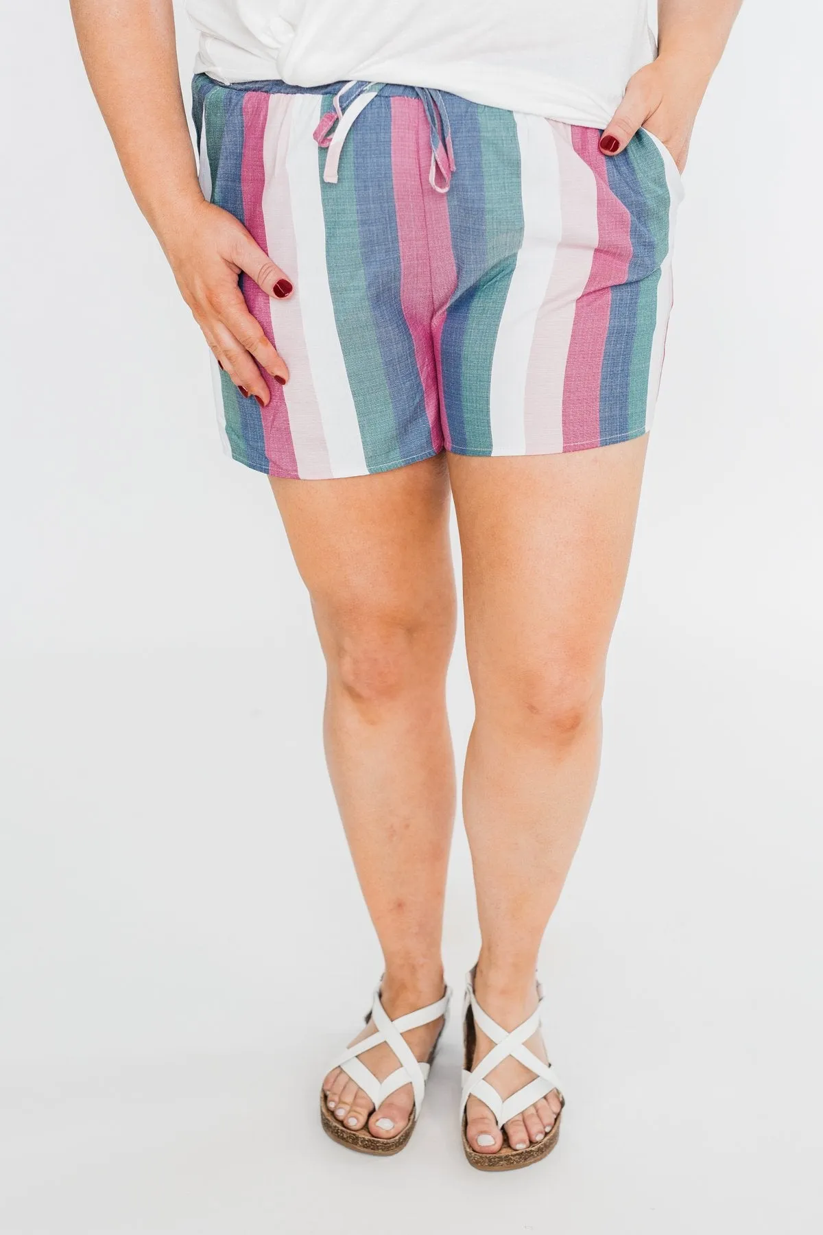Multi Colored Fashion Shorts- Pink & Fuchsia