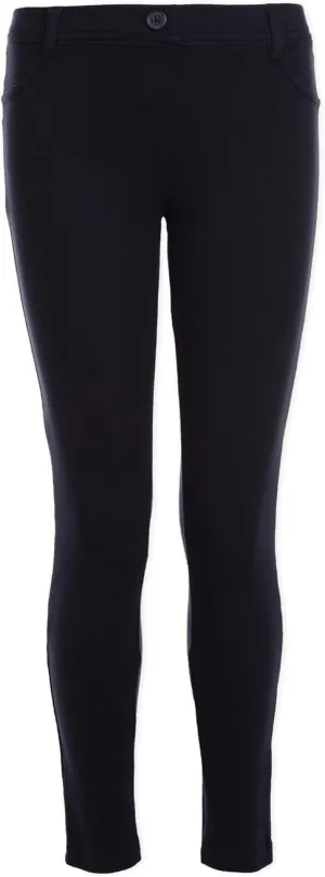 Nautica Girls Little School Uniform Interlock Skinny Leg Stretch Pants Navy 4