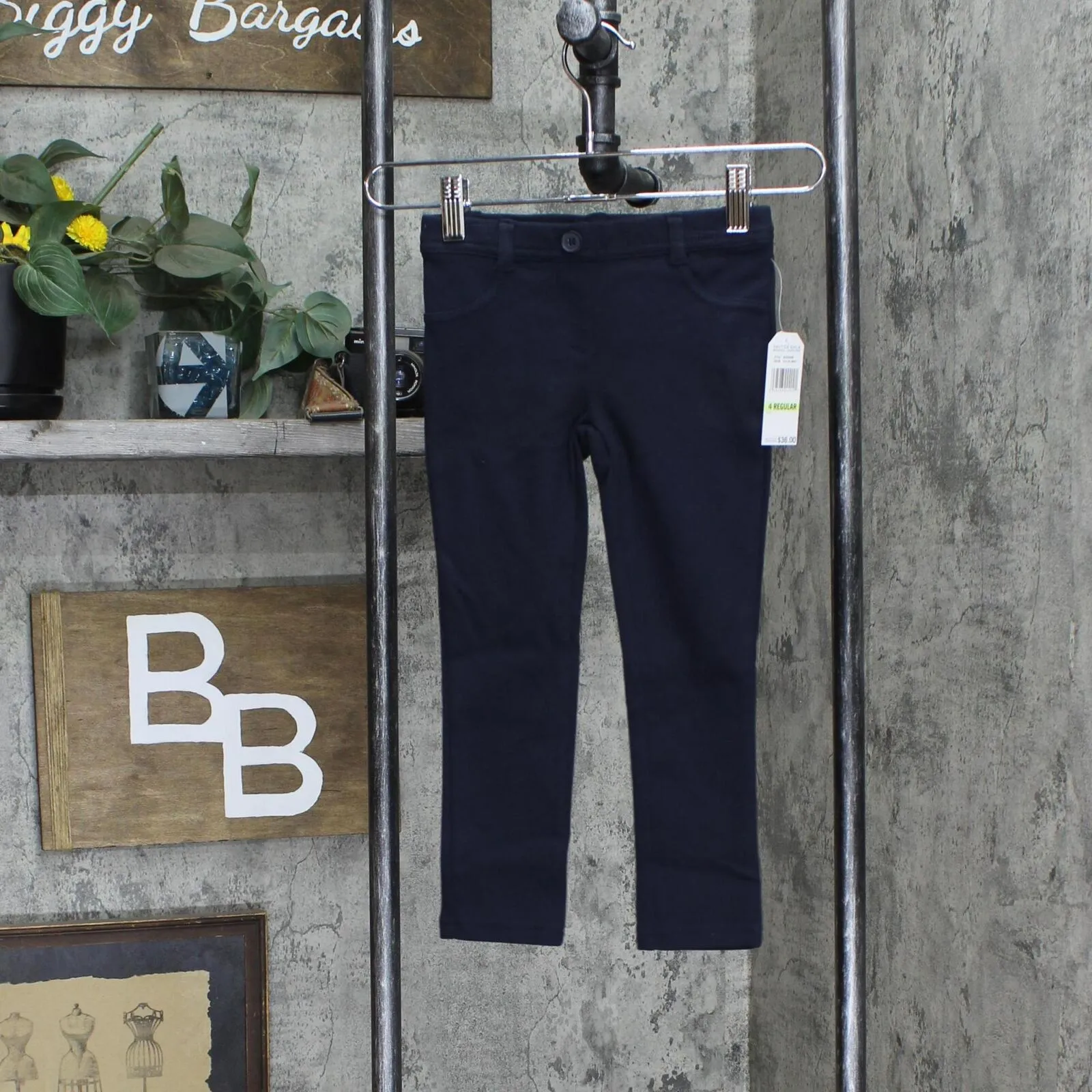 Nautica Girls Little School Uniform Interlock Skinny Leg Stretch Pants Navy 4