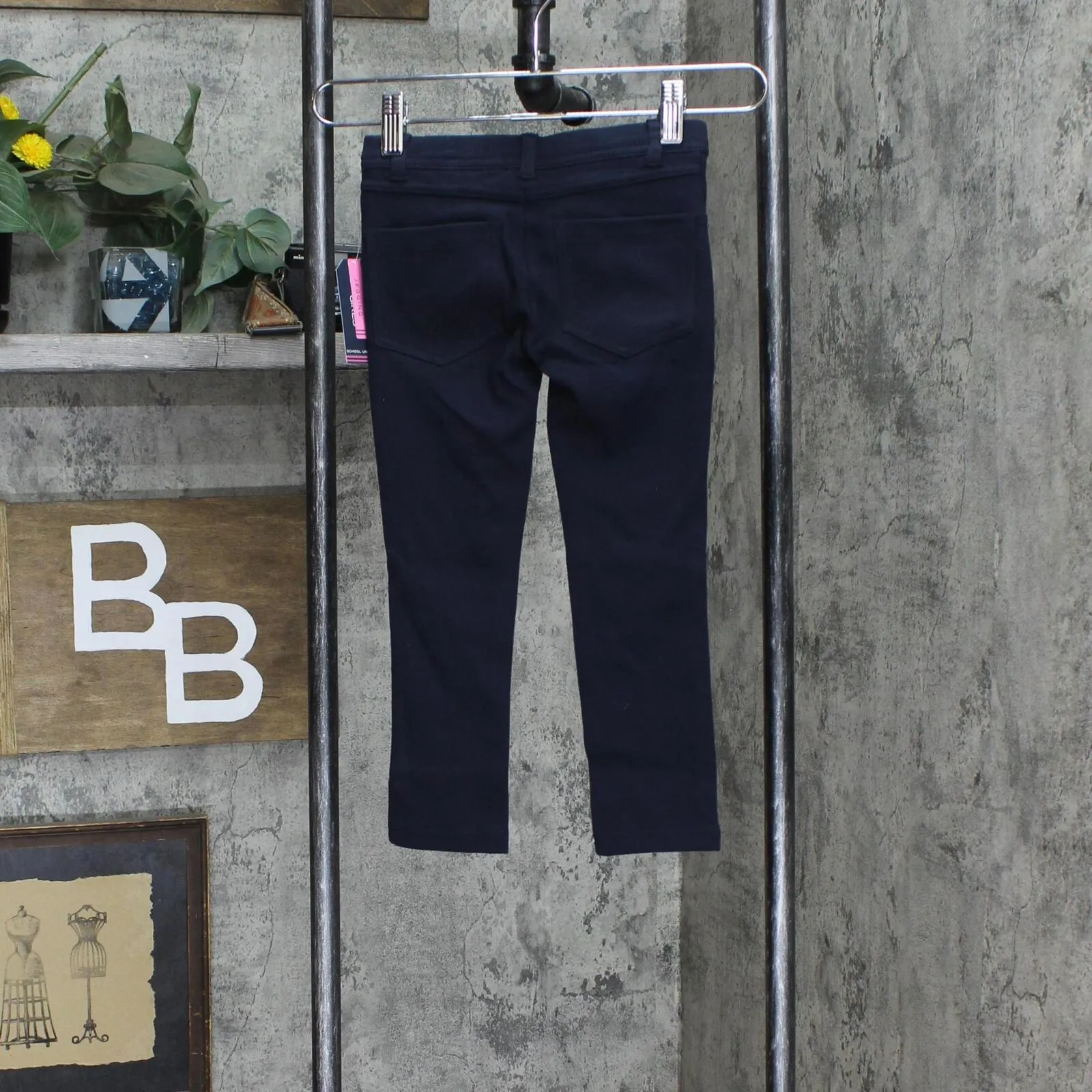 Nautica Girls Little School Uniform Interlock Skinny Leg Stretch Pants Navy 4