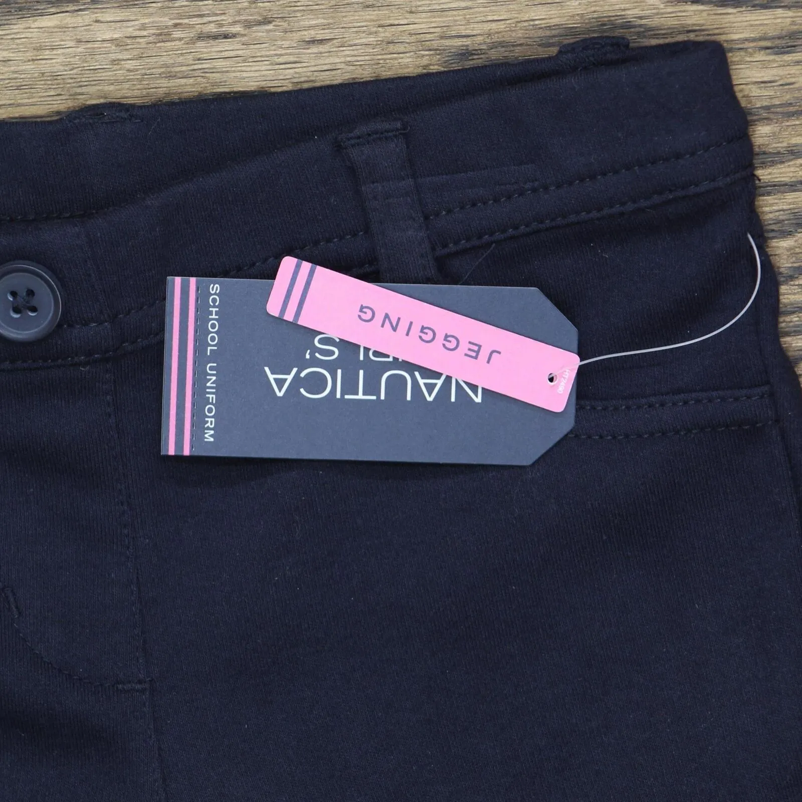 Nautica Girls Little School Uniform Interlock Skinny Leg Stretch Pants Navy 4