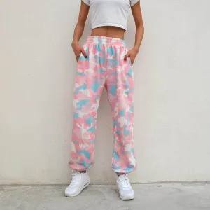 NCLAGEN New Women Camouflage Print Trousers Loose Harem Camo Pants Spring High Waist Casual Joggers Elastic Sweatpants