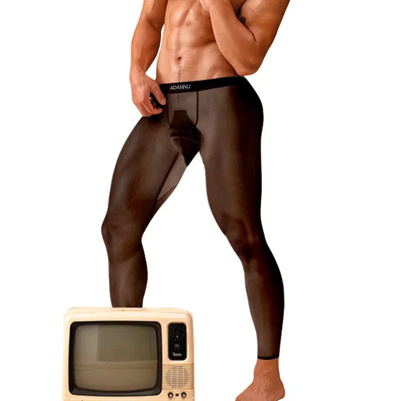 🔥New Hot Selling❤️‍🔥Men's Sexy Ultra-thin Sports Bottom Stockings Pants