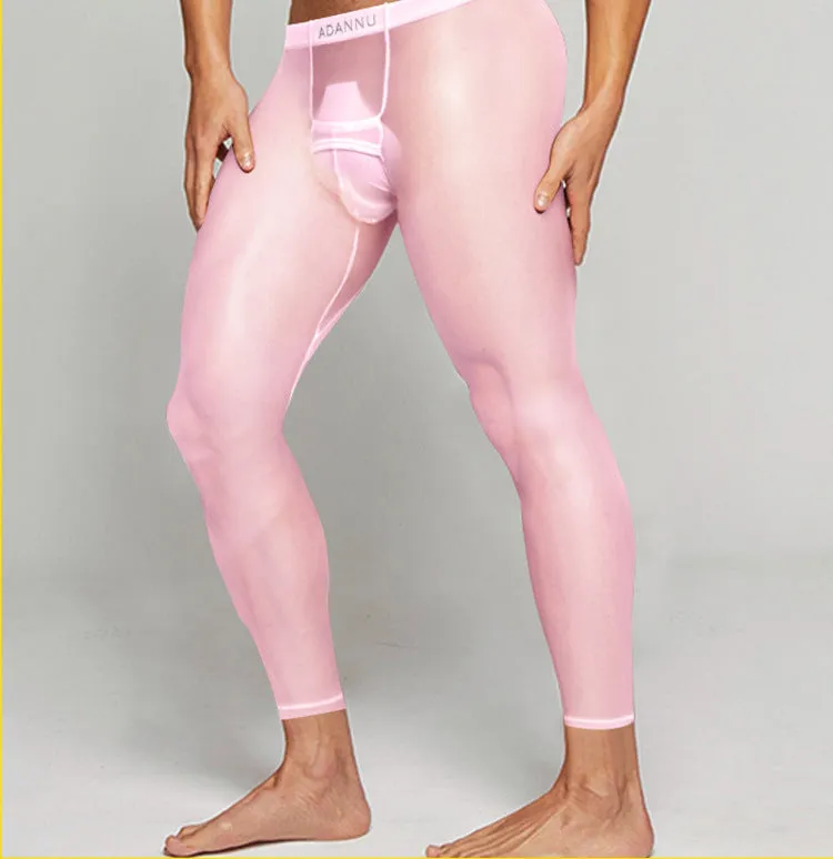 🔥New Hot Selling❤️‍🔥Men's Sexy Ultra-thin Sports Bottom Stockings Pants