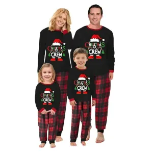 NEW WIFORNT Christmas Crew KIDS Pajama Set Santa Claus Print Long Sleeve Tops and Plaid Pants Sleepwear Soft Nightwear, KIDS ONLY, Sz 10-11