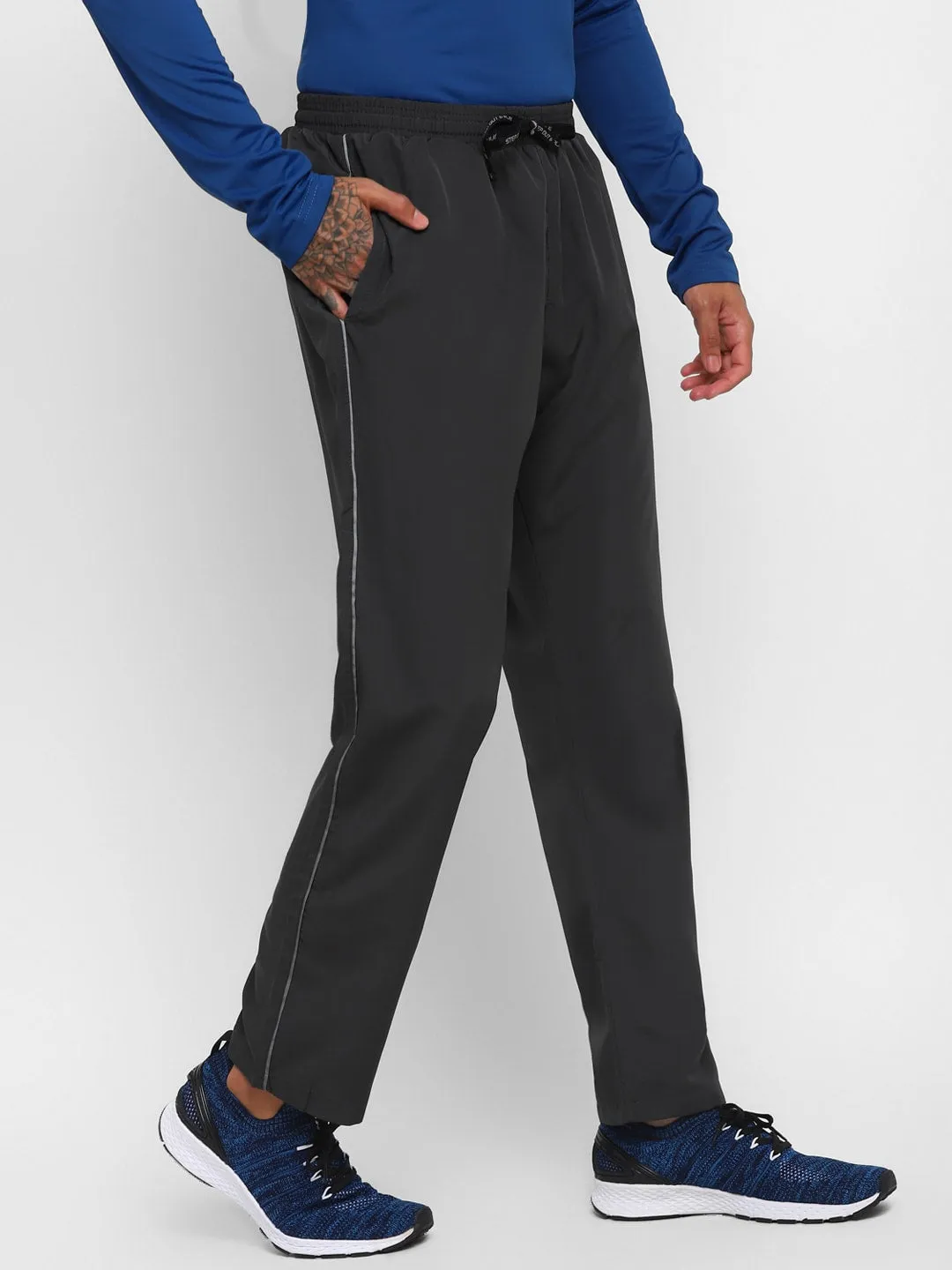 NIVIA Men Striped Pants/Running & Sports TrackpantsFor Men-Grey(S)
