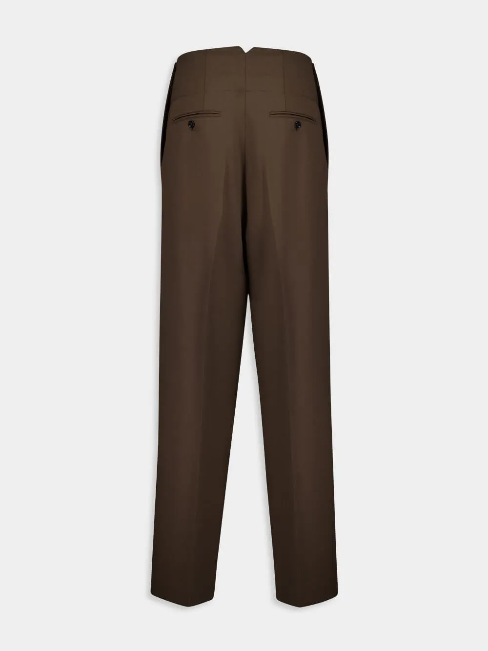 Olive Green Wool Sailor Trousers