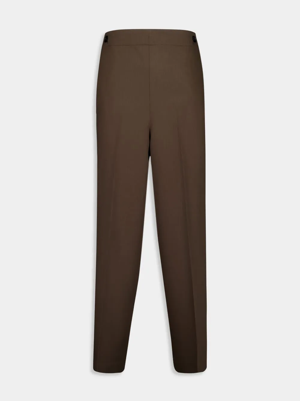 Olive Green Wool Sailor Trousers
