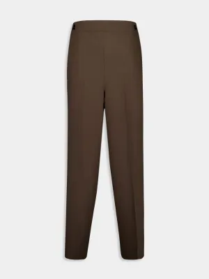 Olive Green Wool Sailor Trousers