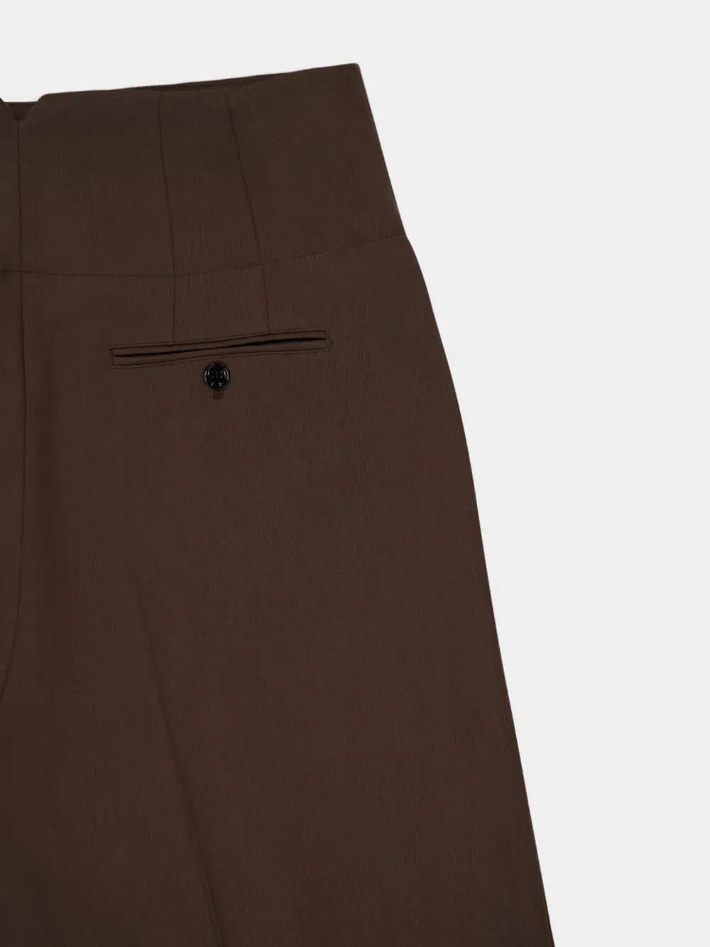 Olive Green Wool Sailor Trousers