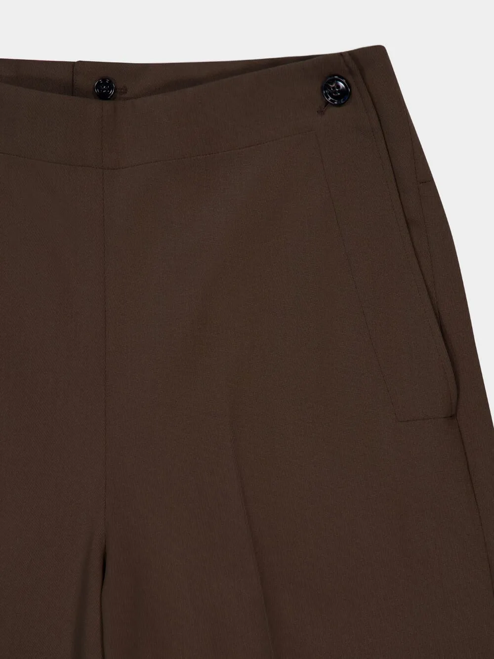 Olive Green Wool Sailor Trousers
