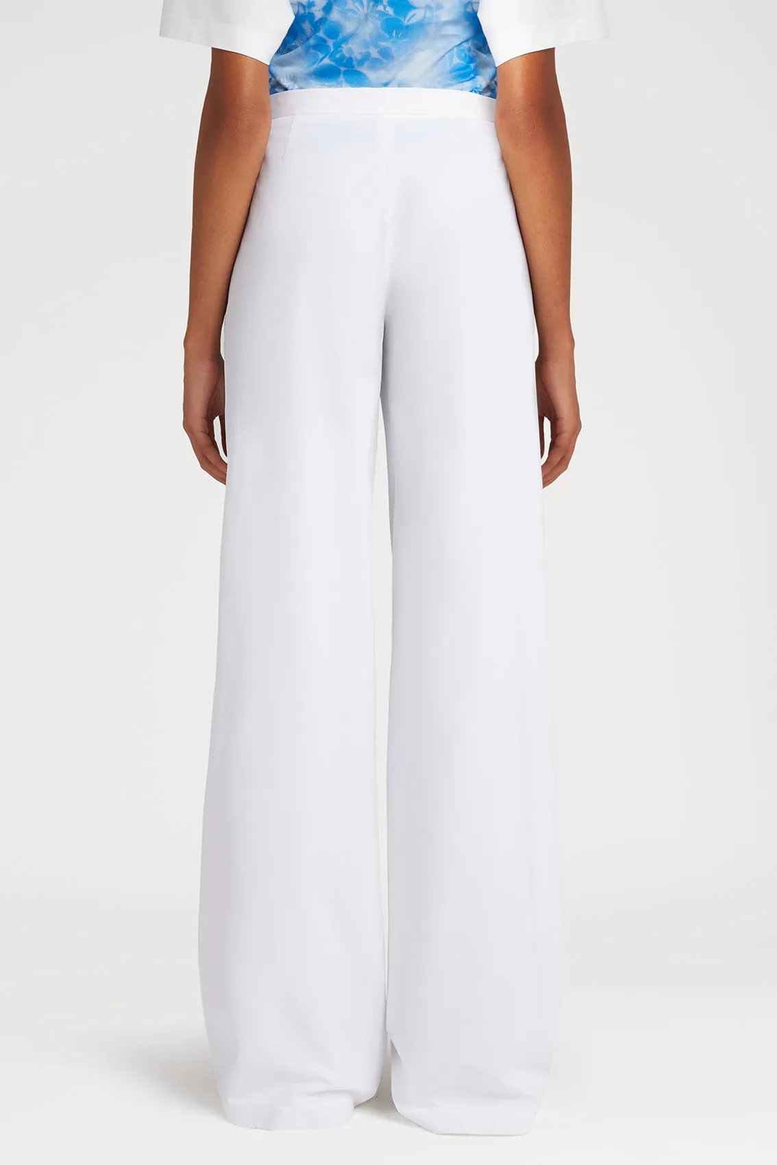OPTIC WHITE WIDE LONG TROUSERS