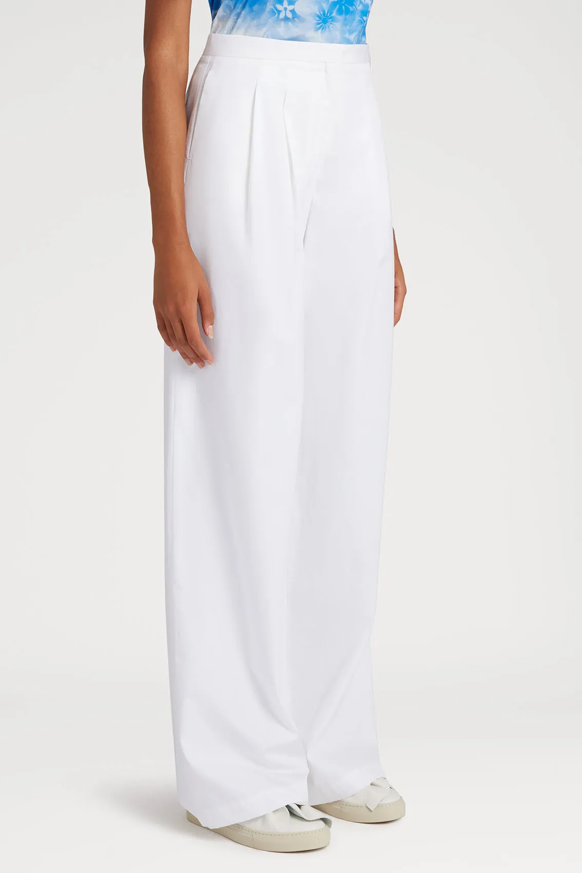 OPTIC WHITE WIDE LONG TROUSERS