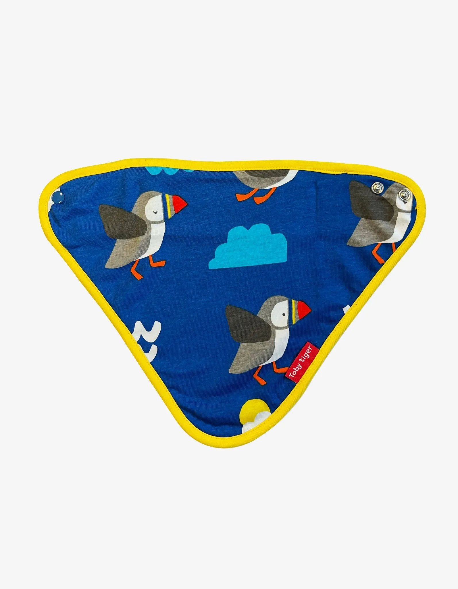Organic Puffin Print Dribble Bib