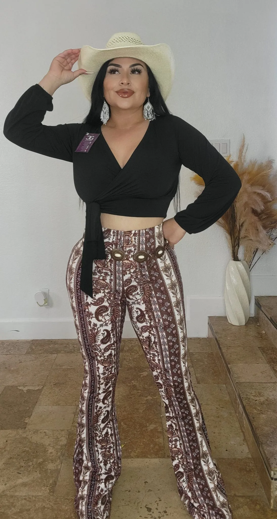 P1892 flare legging BROWN LAVENDER