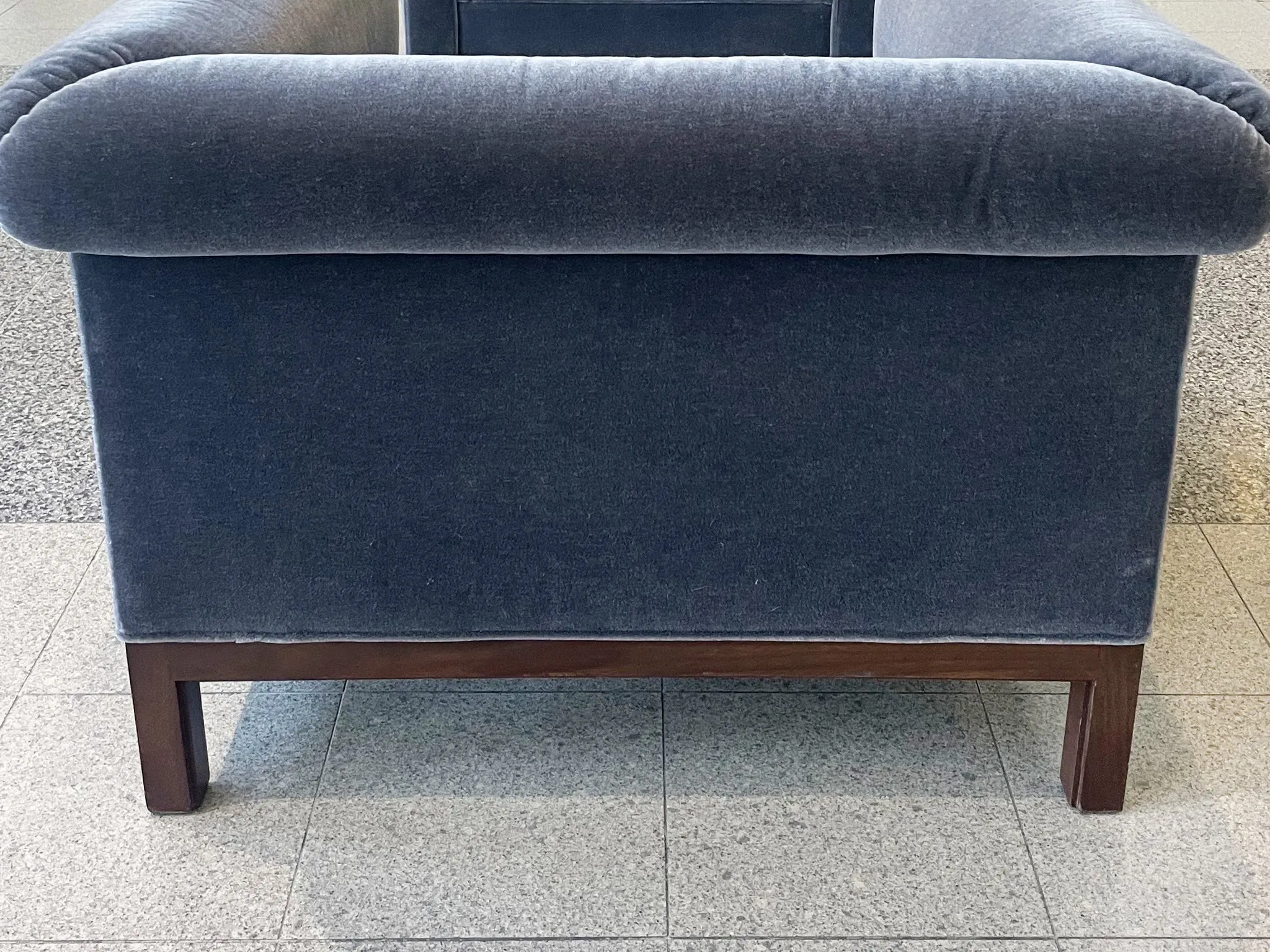 Pair of 1970s Roger Sprunger Roll Arm Chairs for Dunbar