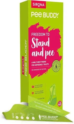 PeeBuddy 40 Funnels Portable Female Urination Device | Disposable Female Urinal Funnel | Travel, Camping, Hiking and Outdoor Activities | Discreet and Compact Stand and Pee Funnel for Women, Girls