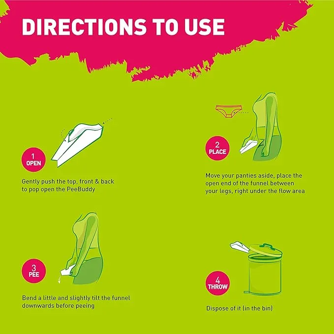PeeBuddy 40 Funnels Portable Female Urination Device | Disposable Female Urinal Funnel | Travel, Camping, Hiking and Outdoor Activities | Discreet and Compact Stand and Pee Funnel for Women, Girls
