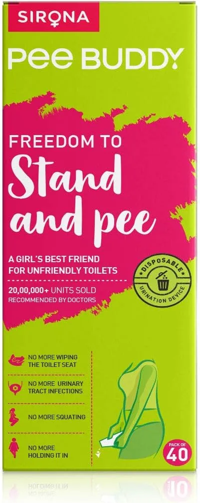 PeeBuddy 40 Funnels Portable Female Urination Device | Disposable Female Urinal Funnel | Travel, Camping, Hiking and Outdoor Activities | Discreet and Compact Stand and Pee Funnel for Women, Girls