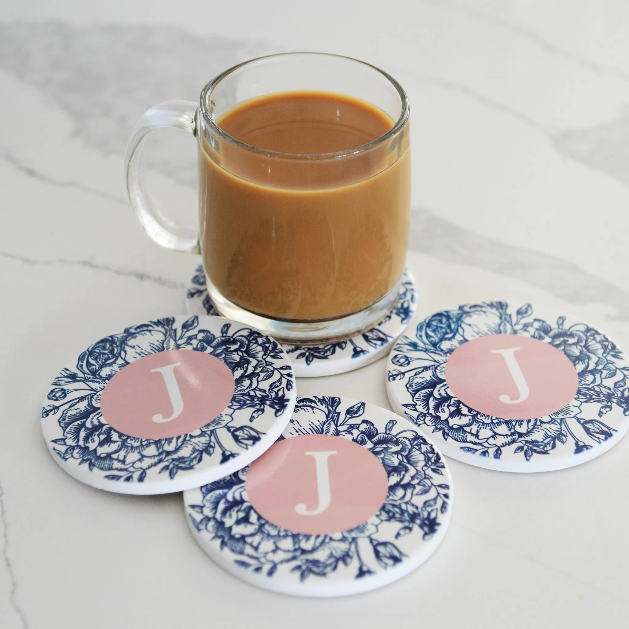 Personalized Ceramic Coasters Set, 4