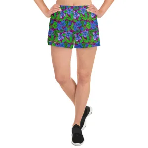 Pink Leopard Goth Hawaiian Print Women's Athletic Short Shorts / All Over Print