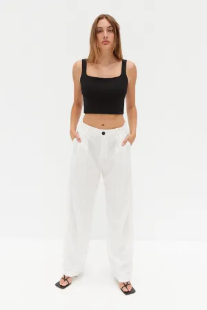 Pinstripe Pants - White