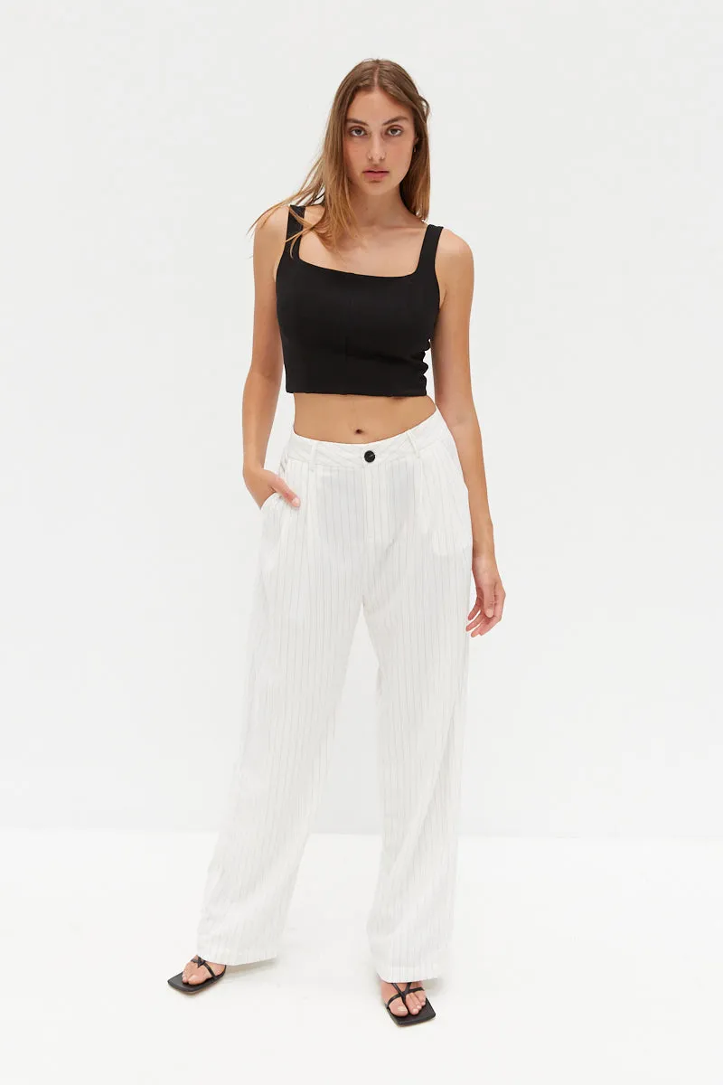 Pinstripe Pants - White