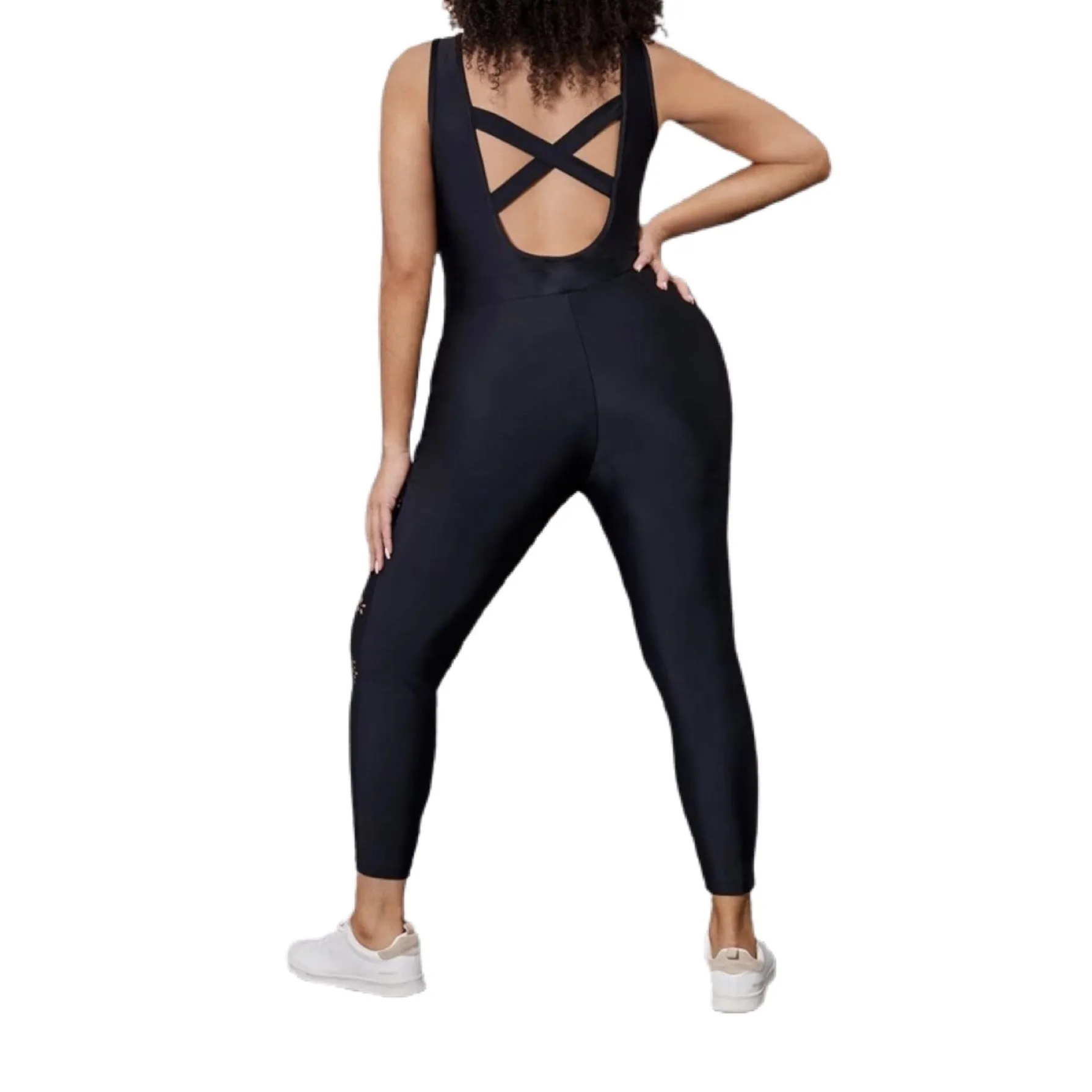Plus Criss Cross Back Cut Out Tank Jumpsuit