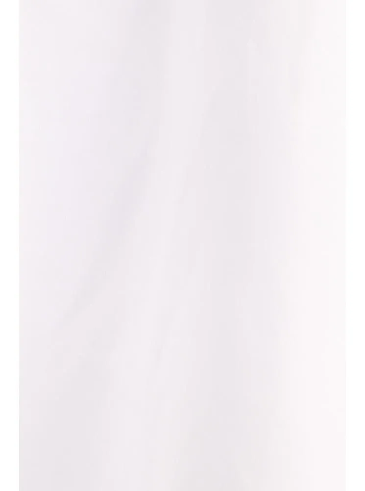 Plus Size Dip Hem Chic White Maxi Shirt Dress