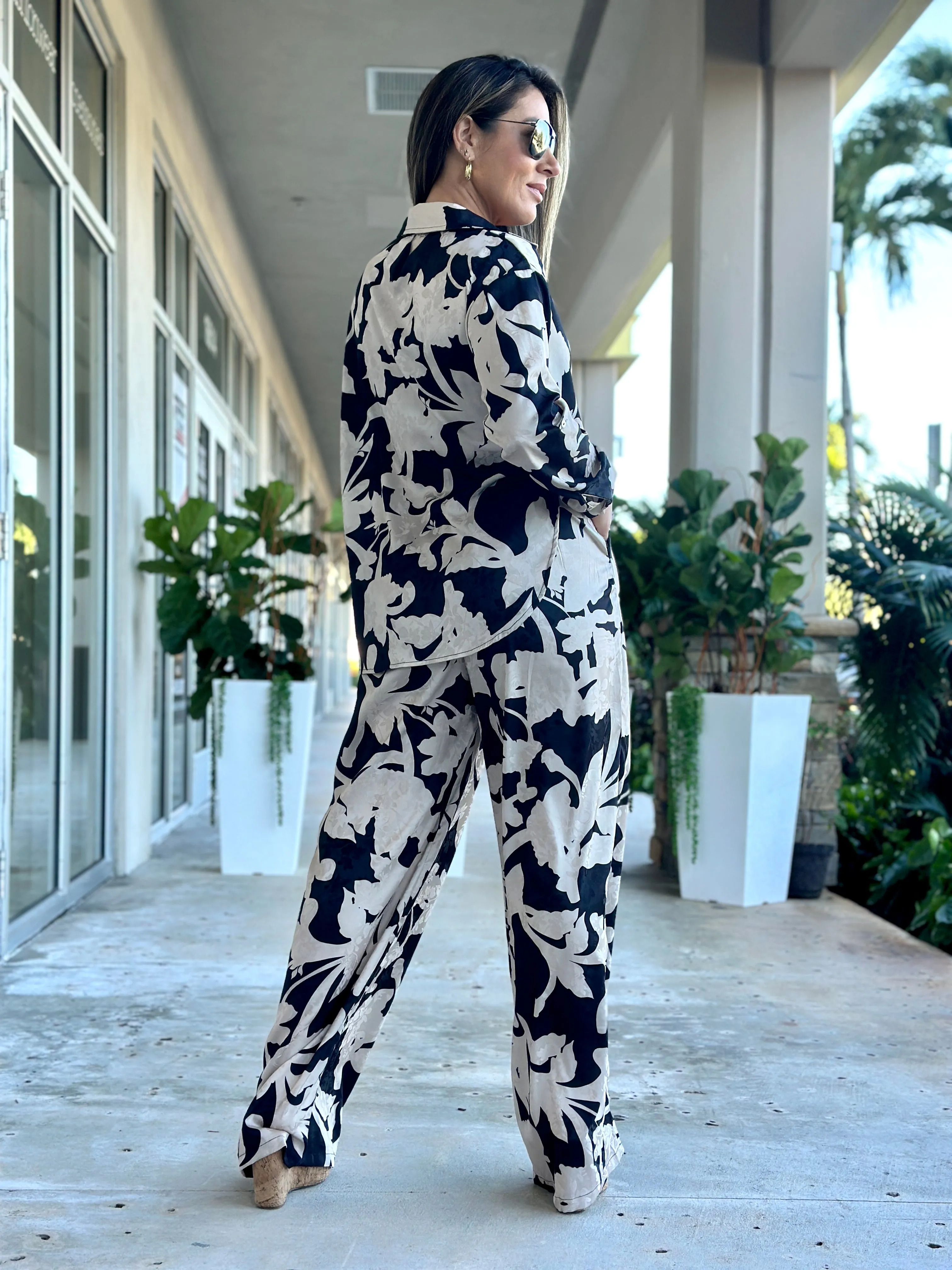 "Bria" Long Sleeve Shirt And Pants Set