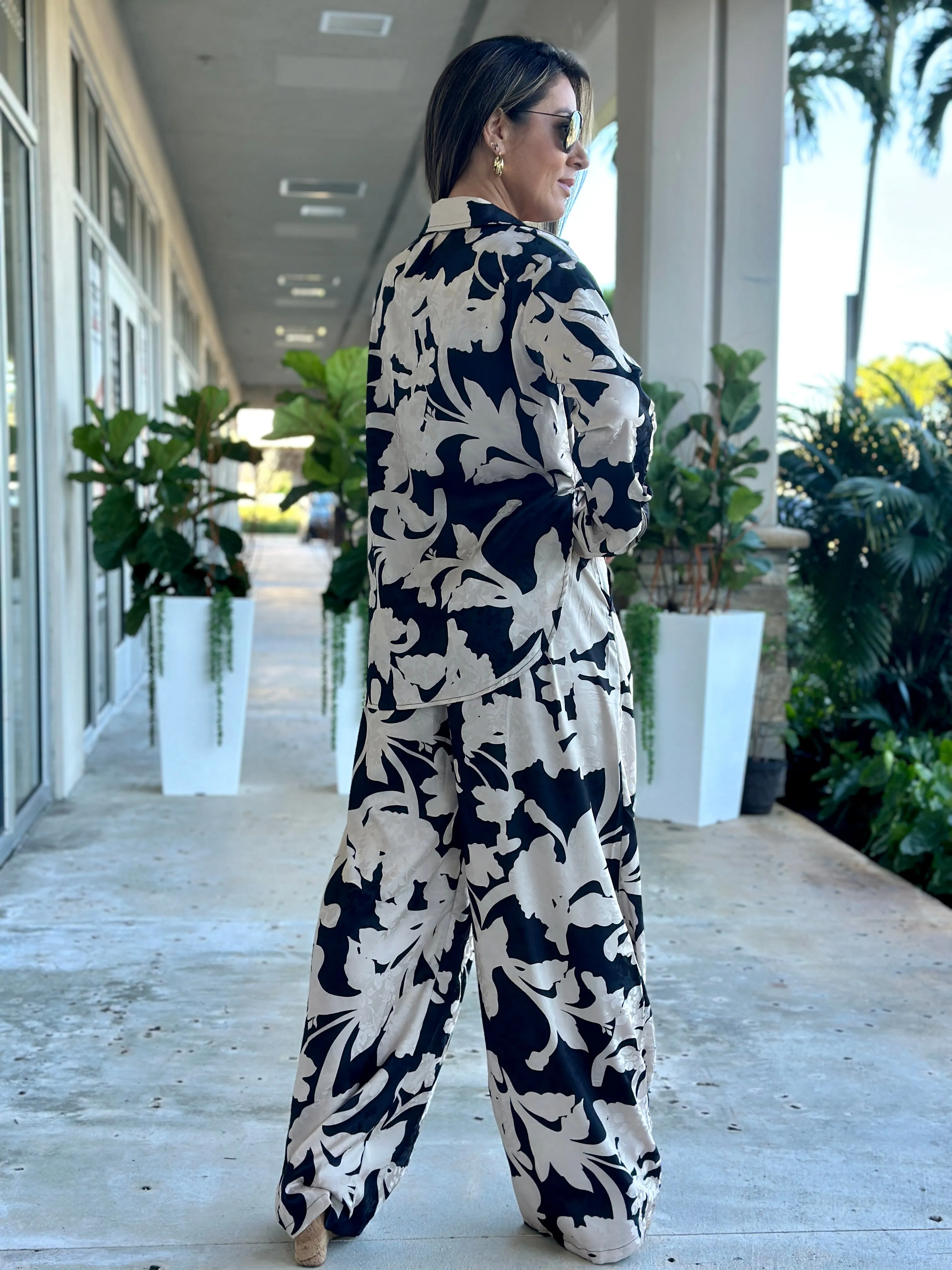 "Bria" Long Sleeve Shirt And Pants Set