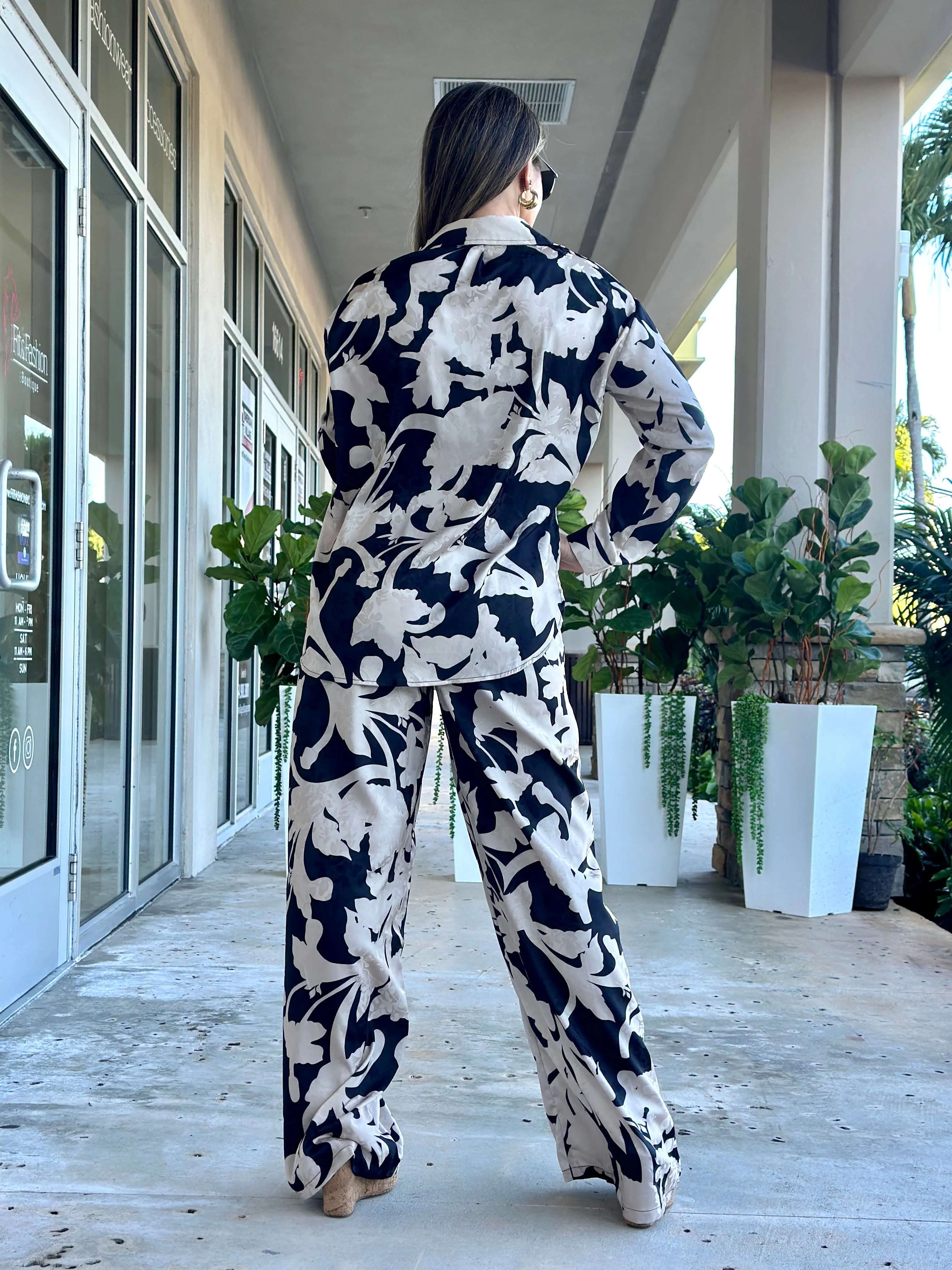 "Bria" Long Sleeve Shirt And Pants Set