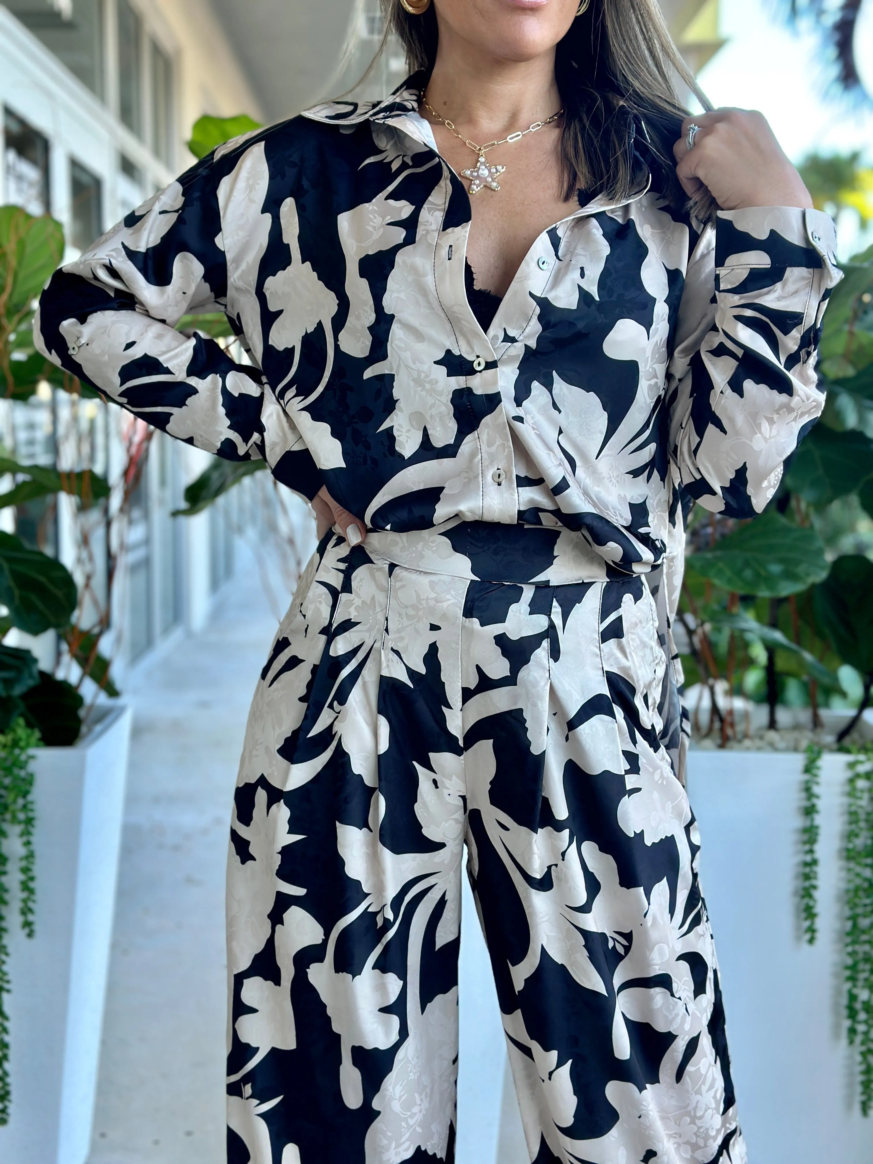 "Bria" Long Sleeve Shirt And Pants Set
