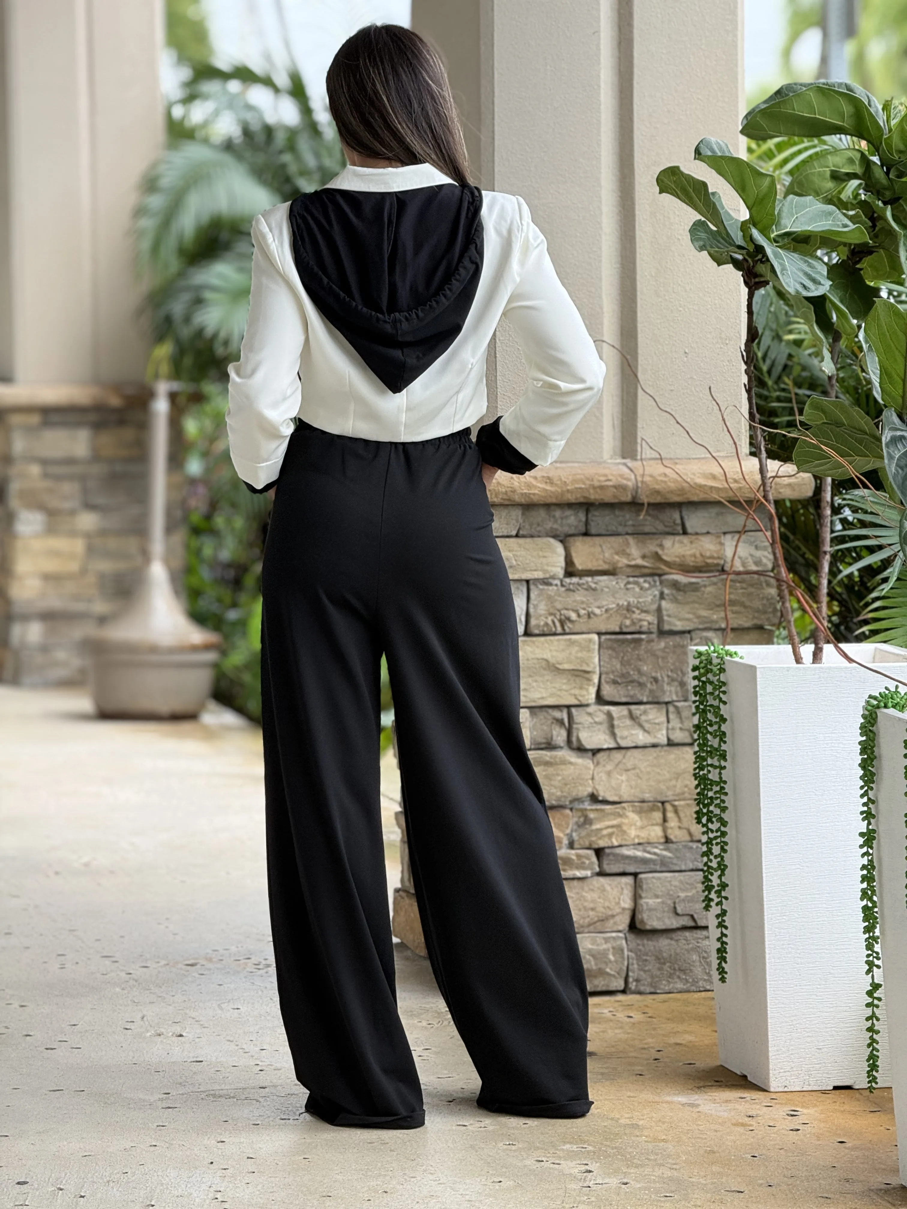 "Tammy" Crop Blazer And High Waisted Pants Set