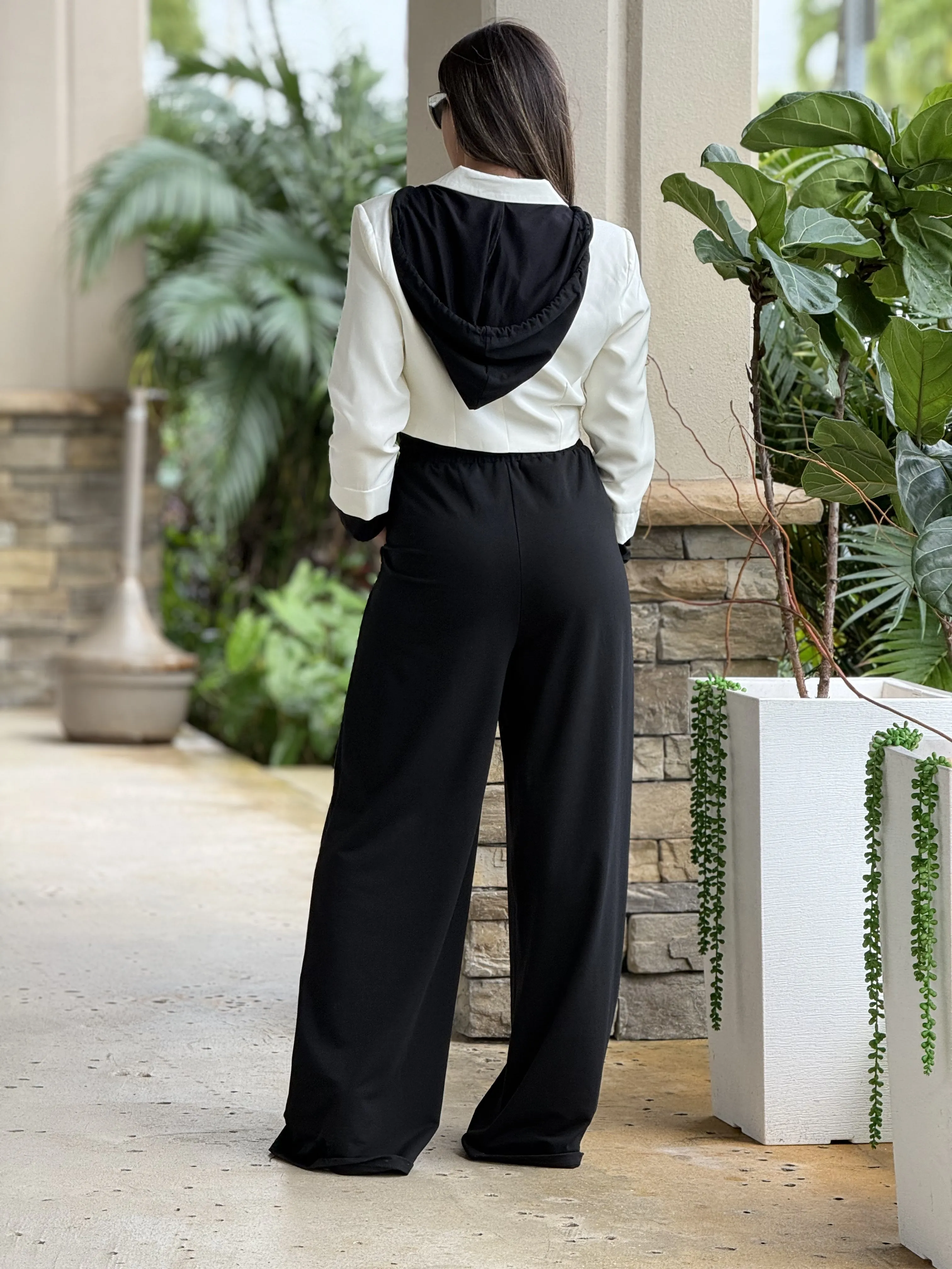 "Tammy" Crop Blazer And High Waisted Pants Set