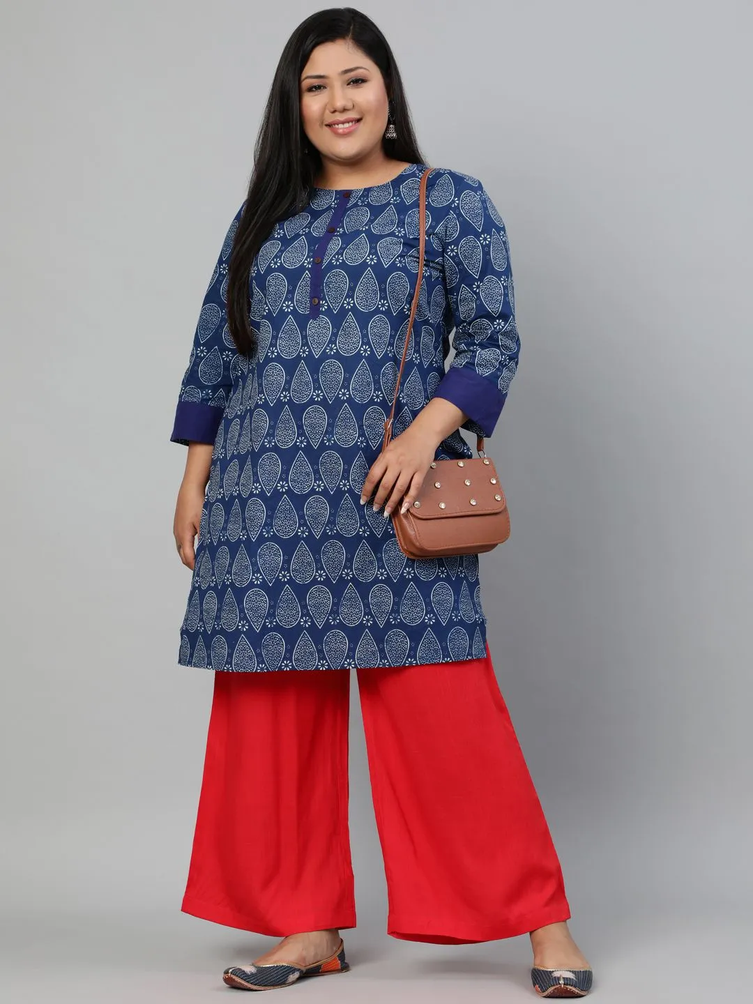 Red Solid Rayon Palazzo