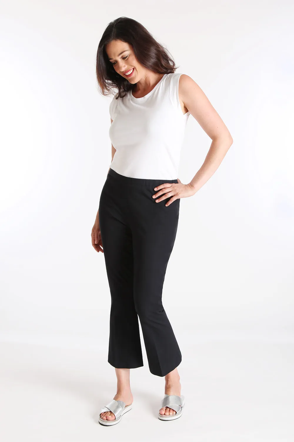 Regan Crop Flare - Blossom Twill: FINAL SALE