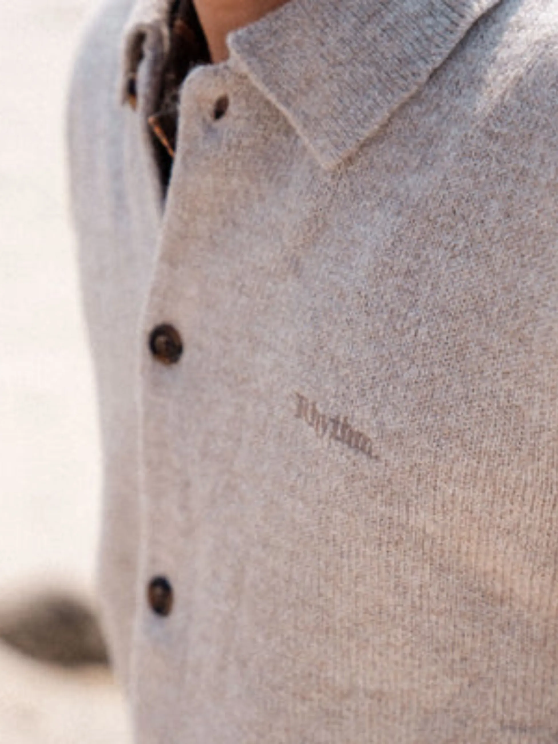 Rhythm Mohair Knit Button Up - Natural